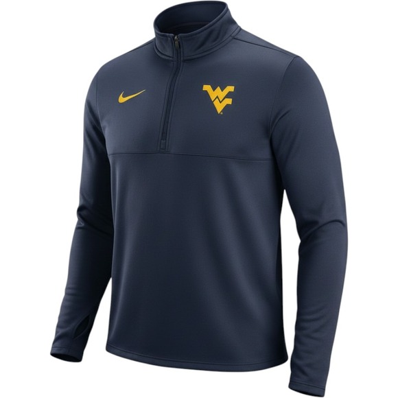 Nike Other - Nike West Virginia Mountaineers Quarter Zip Pullover Mens Large Navy Gold Unisex